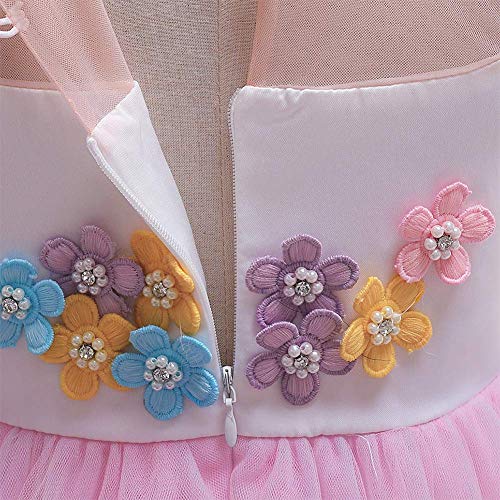 Eenhoorn carnavalskostuum voor meisjes, prinsessenjurk met lange mouwen, sprookjesjurk, tule, tutu, voor bruiloften, feesten, carnaval, verkleedpartijen, Halloween - Afbeelding 6