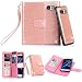 Galaxy S7 Case, TabPow 10 Card Slot - [ID Slot] Wallet Folio PU Leather Case Cover With Detachable Magnetic Hard Case For Samsung Galaxy S7 Case, - Glitter Rose Gold