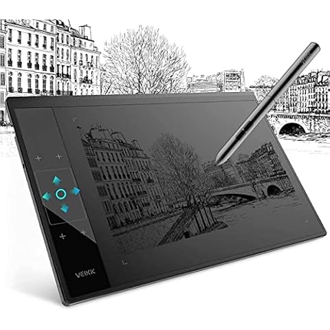 Grafiktablett 10x6 Zoll mit 1 Touchpad und 4 Touch-Tasten, VEIKK A30 Pen Tablet mit 8192 Druckstufen Batterielosem Stift Kompatibel Windows/Mac OS/Android/Chrome OS/Linux Cover