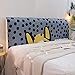Fansu Copertura Testiera Letto Singolo/Matrimoniale, Stampa Gatto Elastica Antipolvere all-Inclusive Copertura per testiera per Letto, Decorazione per Camera da Letto (Giallo,180cm)