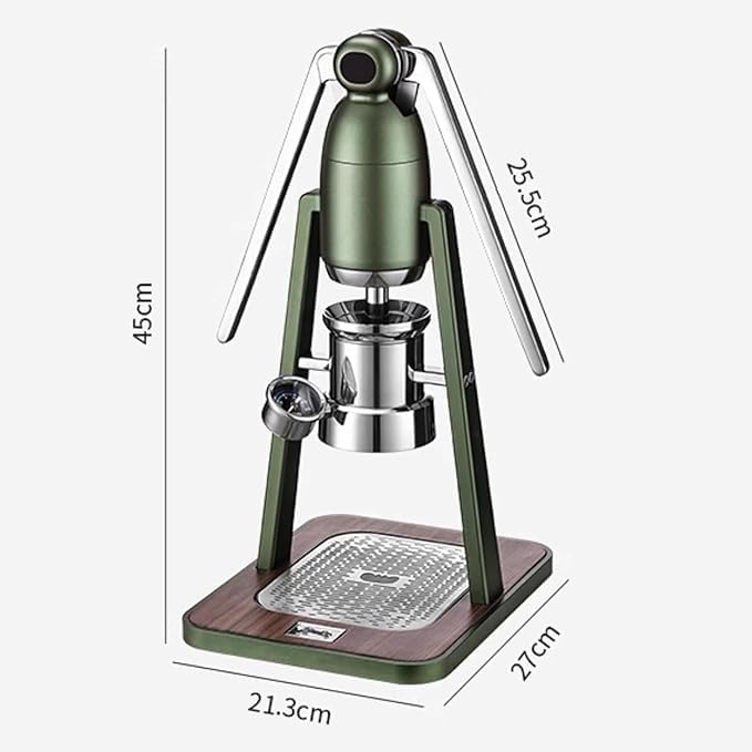 Macchina per caffè espresso manuale, ideale per casa e viaggi, con pressione regolabile e portafiltro da 58 mm.