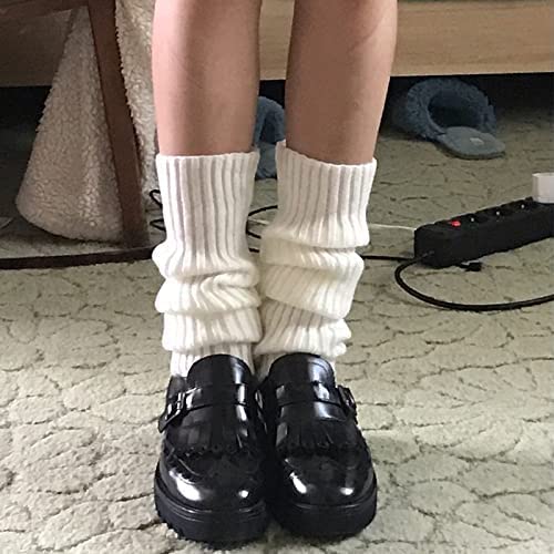 Image of Women Y2k Leg Warmers Ribbed Knitted Harajuku Kawaii Leg Warmers Streetwear