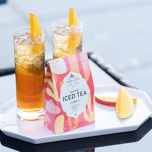 Miniatura 4 de Harney & Sons Muestra de té helado Fresh Brew, 4 cajas con 3 bolsas cada una, prepara 24 cuartos de galón de té