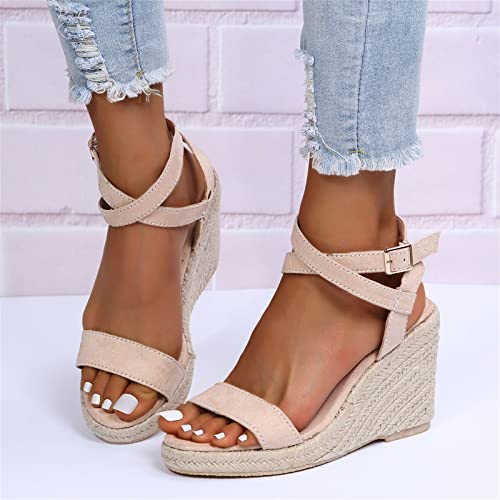 Sandales à talon carré rose en daim confortables avec bride ajustable - 2