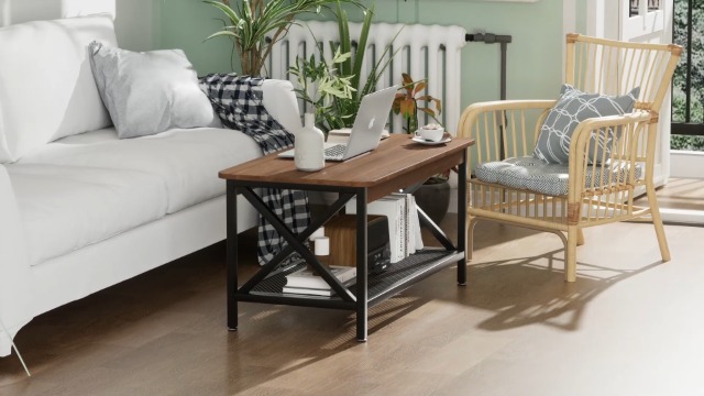 【VERCCHlO】ヴェルッキオ ローテーブル Amazon.com: VECELO Coffee Table with 2-Tier Storage Shelf X-Frame