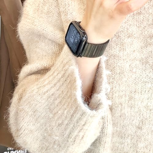 Compatible with Apple Watch Series 9 Stainless Steel Solo Loop Elastic Watchband 42mm 44mm 45mm Stretchable Metal Expansion Sport Watch Bands 38mm 40mm 41mm Strap by FERNBE - Used condition - Image 6