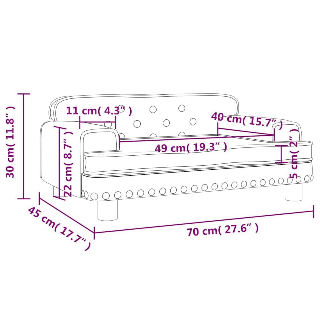 vidaXL Divano per Bambini Blu 70x45x30 cm in Velluto, Mini Divano, Sofa per Bambini, Poltrona per Divano per Bambini, Divano per Sala Giochi