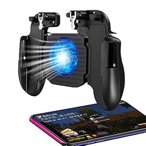 PUBG Mobile Game Controller for Phone iOS,Android Gaming Controller Cooling Fan,Phone Gaming Trigger for Pubg Fortnite/Rules of Survival Gaming Joysticks for 4.7-6.5″ Smartphones