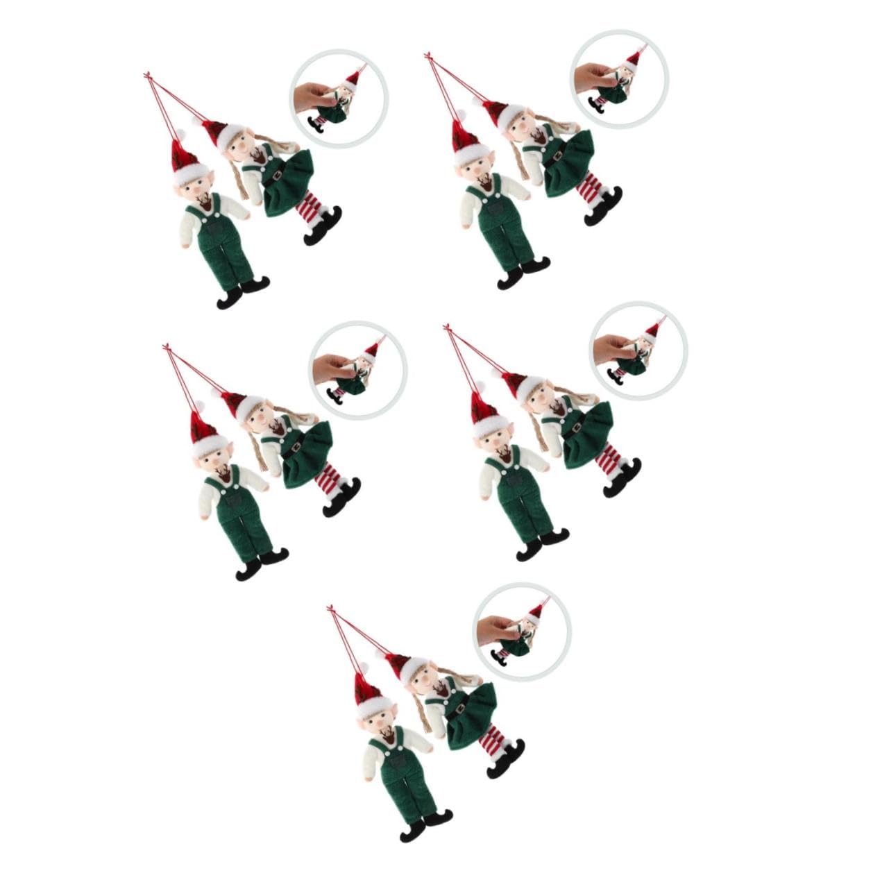 PRETYZOOM 10 Piezas Decoración de ángel Adornos Colgantes para arbol de Navidad Duende navideño Decoraciones Colgantes de de Peluche paño Verde
