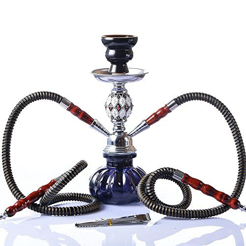 YYMMHH Arabisches Wasserpfeifen-Set, Doppelpfeife, Glas-Wasserpfeife, fertige Shisha, für Brakah Shisha Stickhah…