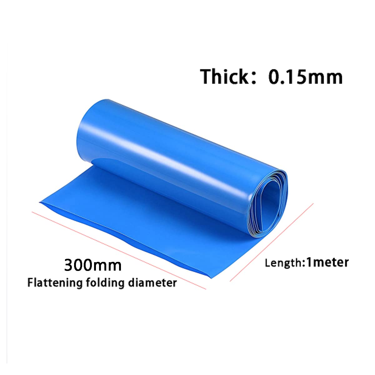 Płaskie rurki termokurczliwe z PVC, Wąż termokurczliwy PVC Opaska akumulatorowa 260-300x0,15mm 1m(300x0.15mm(1meter))