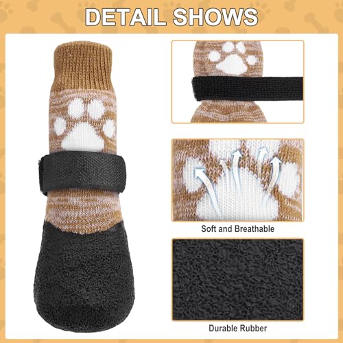 KOOLTAIL rutschfeste Hundesocken ¨C Outdoor-Hundeschuhe wasserdichte Hundeschuhe Pfotenschutz mit Gurt Traktionskontrolle f¨¹r Hartholzb?den