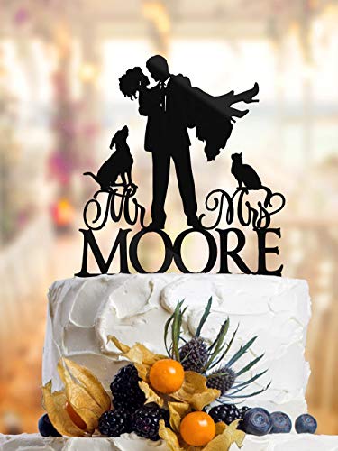 Décoration de gâteau de mariage avec chien et chat pour marié - Décoration de gâteau de mariée avec chien et chien - Décoration de gâteau de mariage avec chien 64 Cover