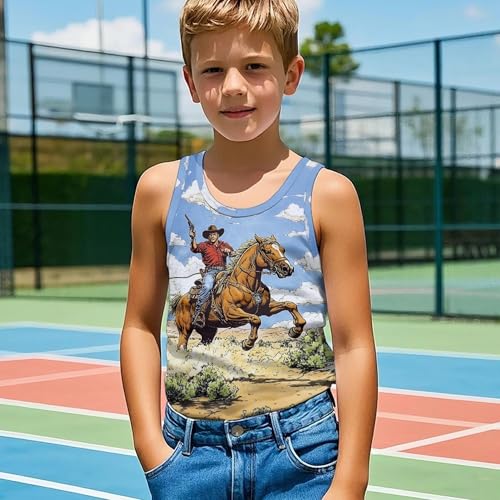 Tank Top for Boys Casual Soft Breathable Crewneck Athletic Tank Tops Kids Summer Workout Sleeveless Shirt 5