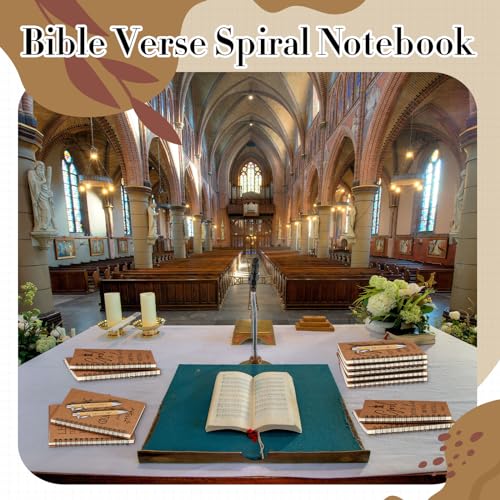 Carnet de prière chrétienne à spirale pour étude de verset de la Bible et notes d'église