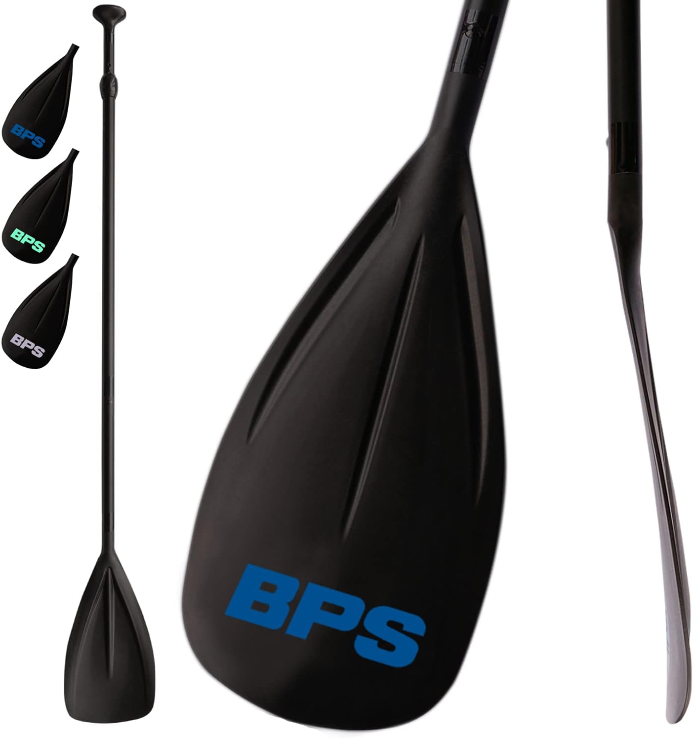 BPS SUP Paddle - Adjustable 3 Pieces Stand-up Board Paddles Floating Aluminum Alloy Shaft Lightweight Paddleboard Kayak Travel SUP-Black