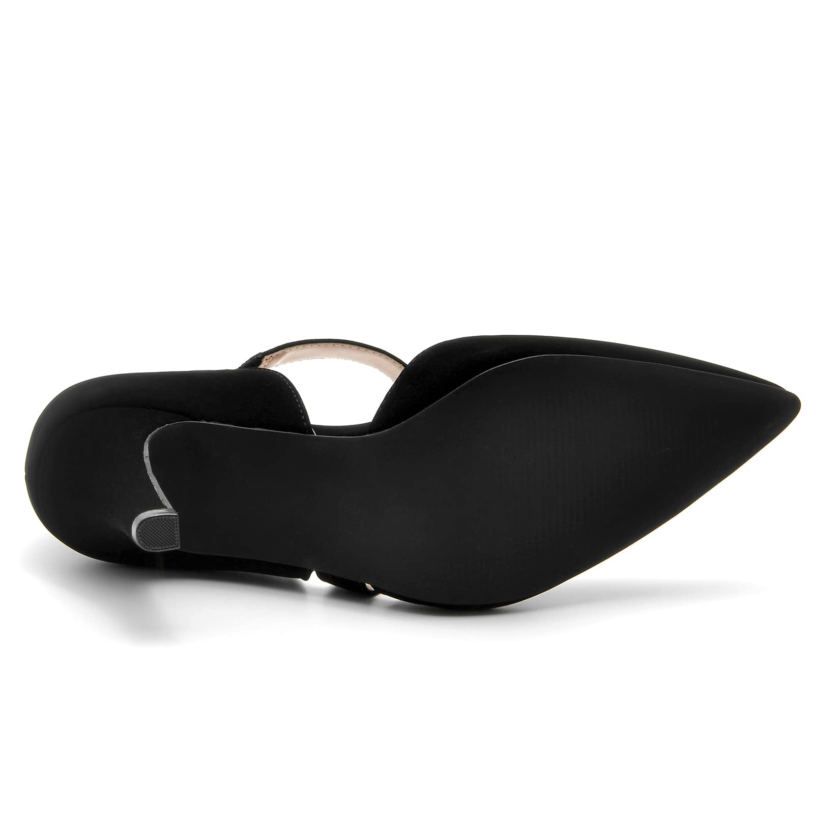 GOTOGO Women's Closed Toe Black Heel Pointed Toe Pumps 3 inch Dress Shoes Size 10