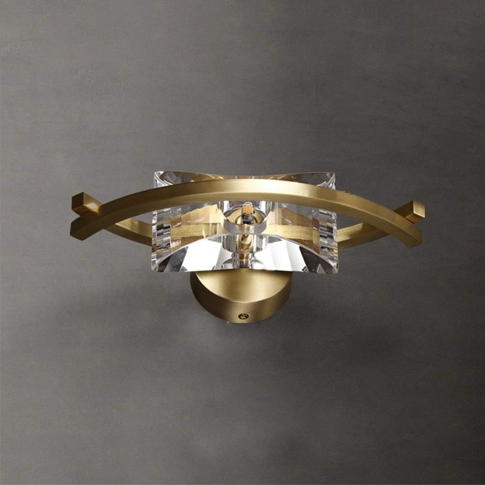 OLSKFUH European Wall Light - Crystal Wall Lamp Metal Bracket Simple Fixture Wall Sconce Lighting Brass Gold Finish Metal Bedside Wall Lamp,Chandelier Lamp,