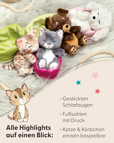 Kuscheltier Katze Bengal 12cm schlafend im