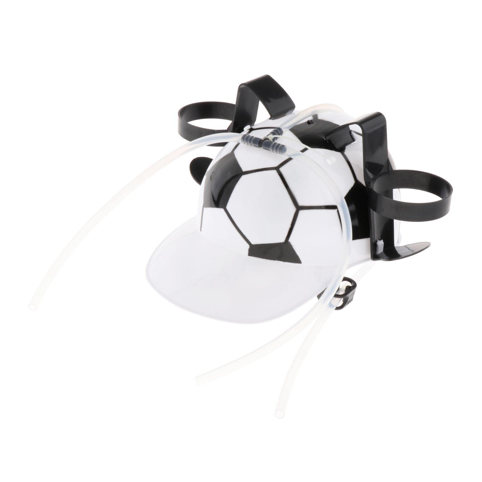 UJEAVETTE® Novelty Drinking Helmet Guzzler Drinking Helmet Drinker Favor Hat Can Holder Soccer White Black
