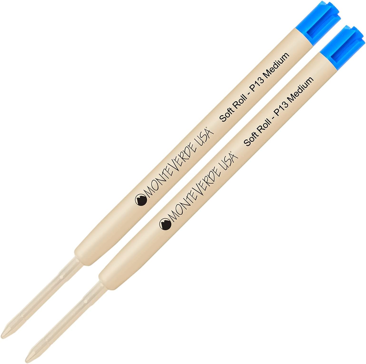 Lanier Combo Pack - 2 Pack - Monteverde® SoftRoll™ Ballpoint P13 Paste Ink Refill Compatible with Most Parker® Style Ballpoint Pens - Blue (Medium Tip 0.7mm)
