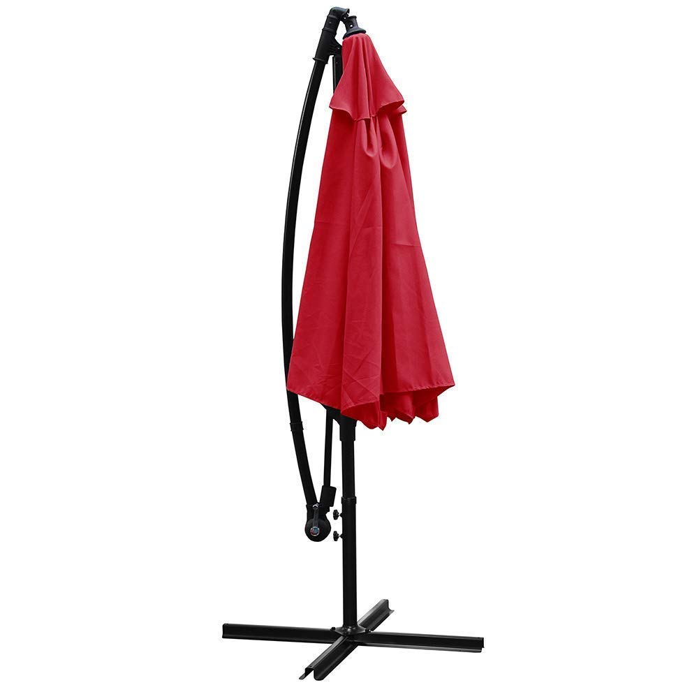 Parasol ogrodowy Wiszący parasol Parasol z poliestru i stali, z korbką i funkcją pochylania()