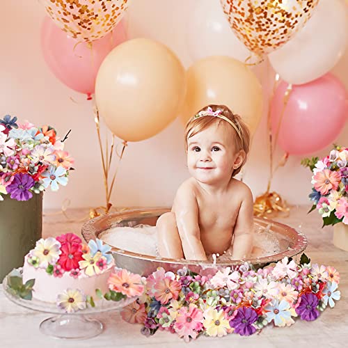 Geosar GEOSAR- PEONY FLOWERS-08 120 Pcs Mini Faux Flowers For Crafts, Heads Artificial Small Fabric Silk Daisy Peony Decorations Garland Diy Wreath Accessories For Wedding Home Party Decor  thumb #4