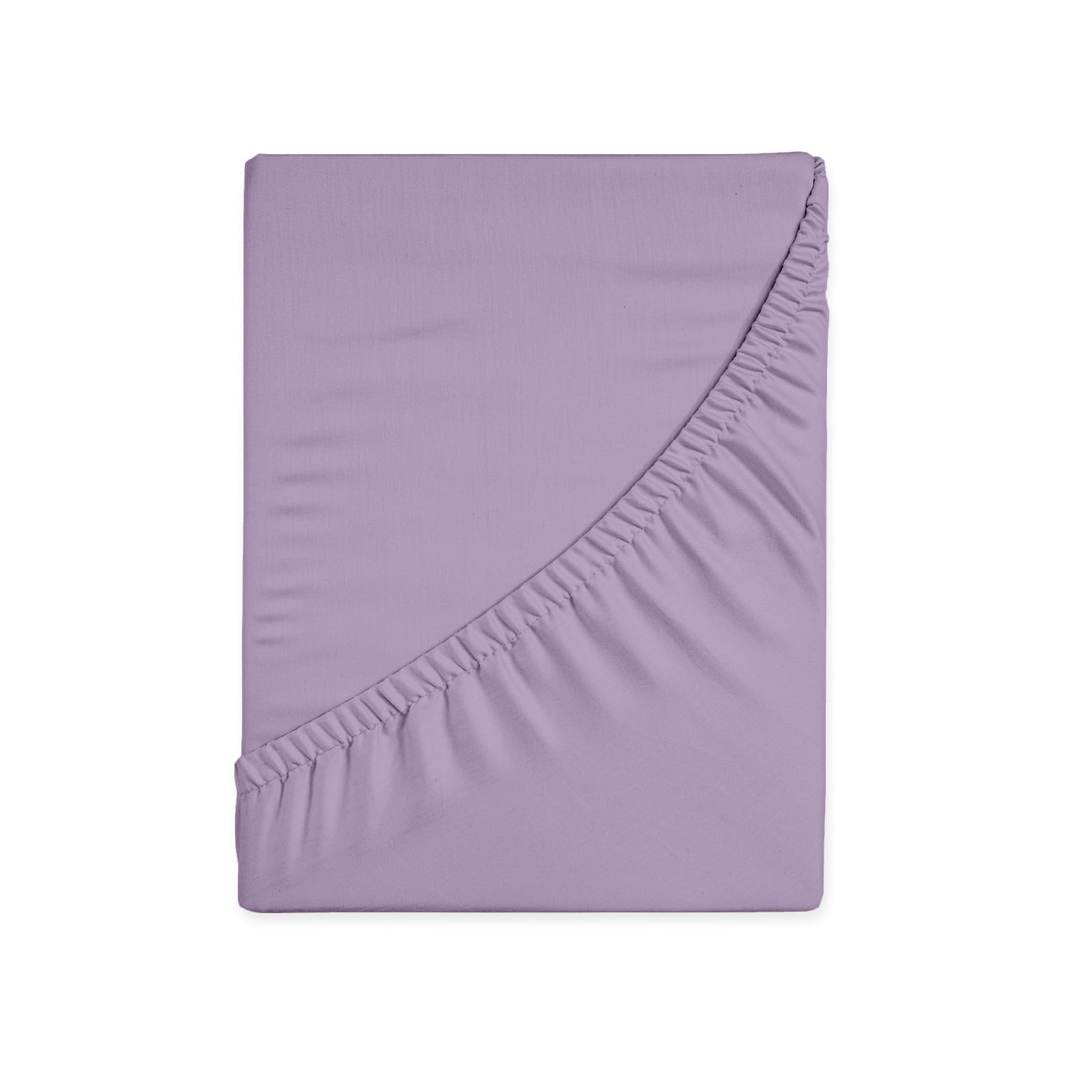 HUNTER BEDDING Pure 100% Cotton Small King Fitted sheet 400 Thread Count Long Staple Cotton 1PC Fitted Sheet 150x200 cm,Sateen Weave 40cm Deep Fitted Sheets (Lavender) — image 1