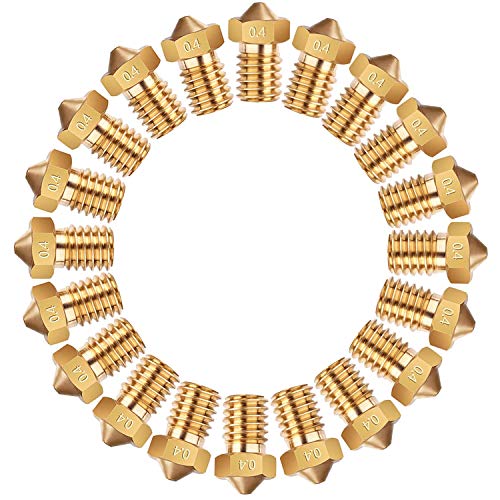 E3D Nozzles, Excelfu M6 0.4Mm Brass Nozzle Extruder Print Head For 1.75Mm Filament E3D V5-V6 3D Printer, Pack Of 20 #TOP4