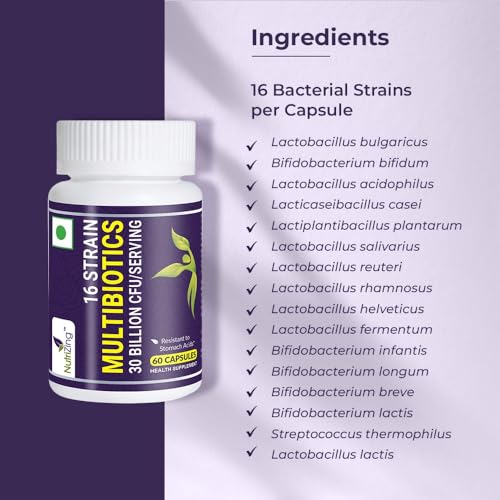 Image of NutriZing Bio Cultures Complex Probiotics for Gut Health - High Strength 30 Billion CFU with 16 Bacterial Cultures - Vegan Gut Health Supplements - Probiotics for Men & Women - 180 Capsules