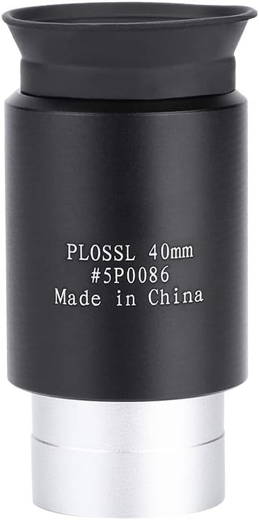 Plossl Eyepiece, 1.25" 40mm Fully Coated, Black, Beginner, Astronomy Enthusiasts