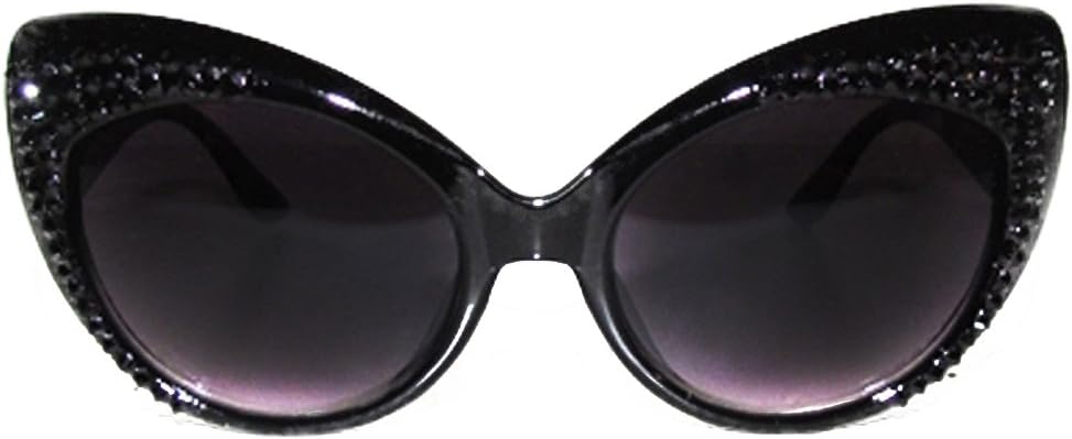 Marialia Half"Classic Cat" Swarovski Sunglasses Jet Black