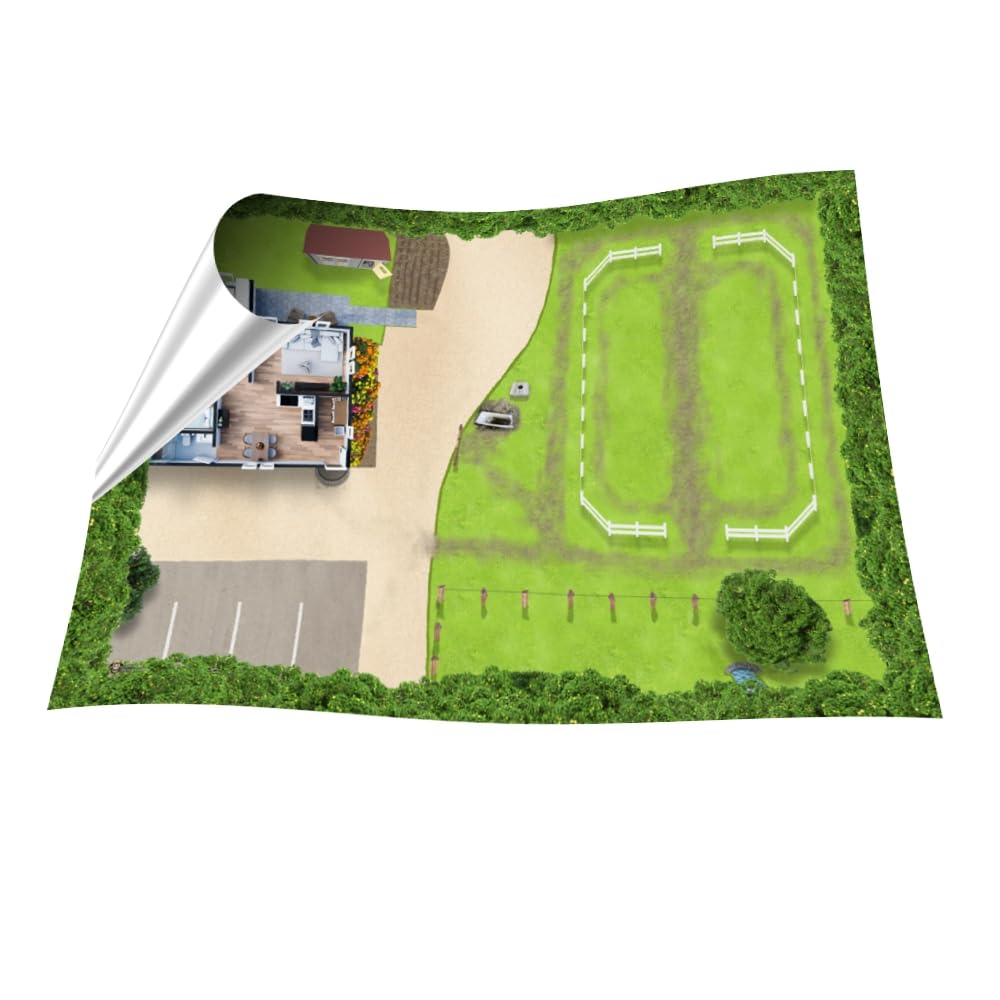 Kinder Tischdecke 150 x 100 cm – abwaschbare Kunststoff Tischdecke mit Motiv – wetterfest, wiederverwendbar & ideal für Kindergeburtstage, Basteln oder Spielen (Ponyhof)