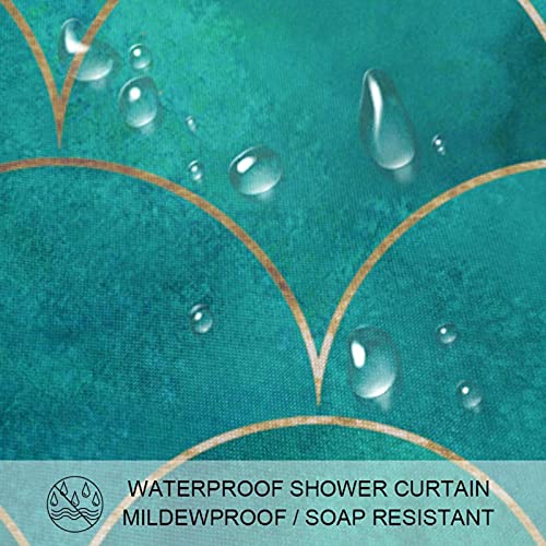 Rideau de douche sirène 12 crochets inclus textile imperméable sans odeur