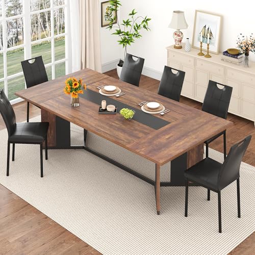 chartustriable 78 inch Dining Table for 6 7 8 Person|Farmhouse