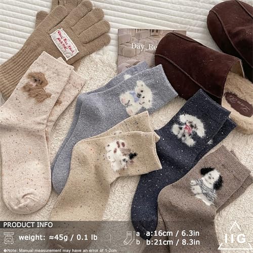 Image of IIG Winter Warm Wool Socks for Women Original Design Trendy Boot Socks Ideal Gift
