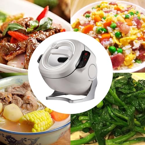Oiyekntd Automatische Kochmaschine, Wok-Reis-Kochmaschine, kommerzielle Küchenmaschine, um 360 ° drehbare Trommel-Reis-Kochmaschine mit 3D-Rundum-Erhitzung und intelligentem Touchscreen