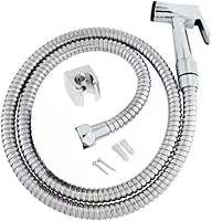 Ducha Higiênica em Inox 120cm – Chuveirinho Higiênico para Banheiro e Vaso Sanitário, Alta Pressão, Mangueira Flexível Metálica, Resistente, Durabilidade Premium