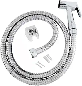 Ducha Higiênica em Inox 120cm – Chuveirinho Higiênico para Banheiro e Vaso Sanitário, Alta Pressão, Mangueira Flexível Metálica, Resistente, Durabilidade Premium
