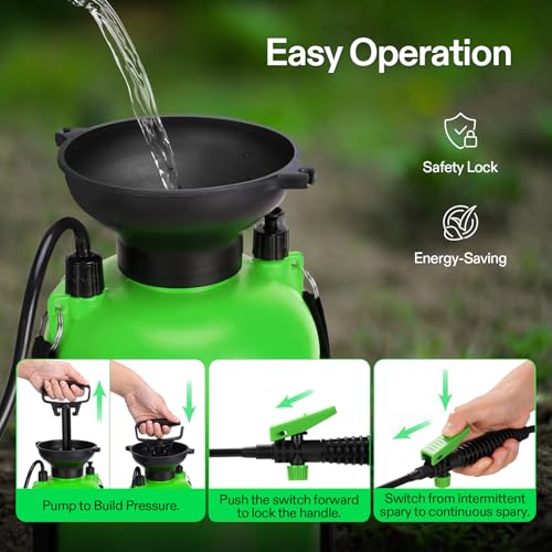 Image of VIVOSUN 1.35-Gallon Pump Sprayer, Pressurized Lawn & Garden Sprayer with Adjustable Shoulder Strap, for Plants Spraying, Garden Watering and Household Cleaning