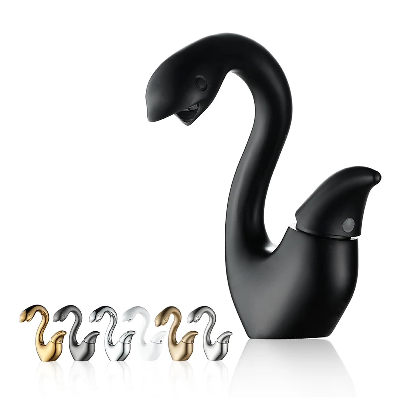 Grifo monomando for lavabo de baño moderno con diseño de cisne, mezclador de agua caliente y fría for encimera.(Color-4)