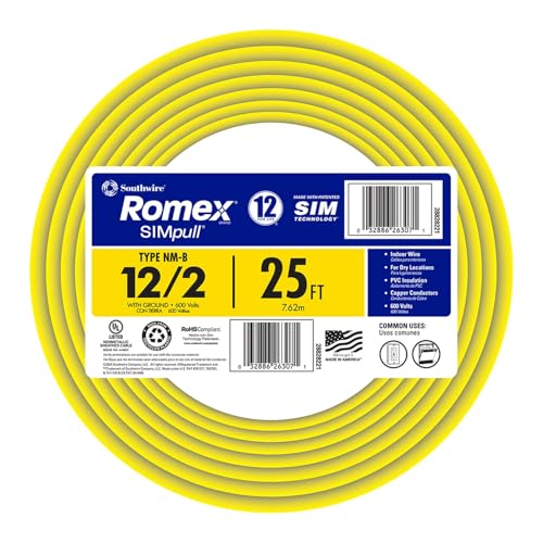 Image of Southwire Romex SIMpull 25 ft. 12 /2 Solid CU NM-B W /G Wire, 28828221