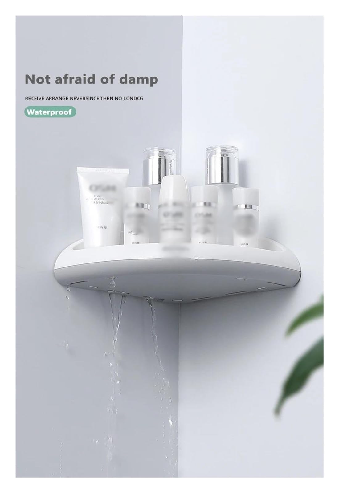 Mensola da bagno porta shampoo da parete, triangolare, mensola angolare per bagno, mensola portaoggetti da cucina (grigio)
