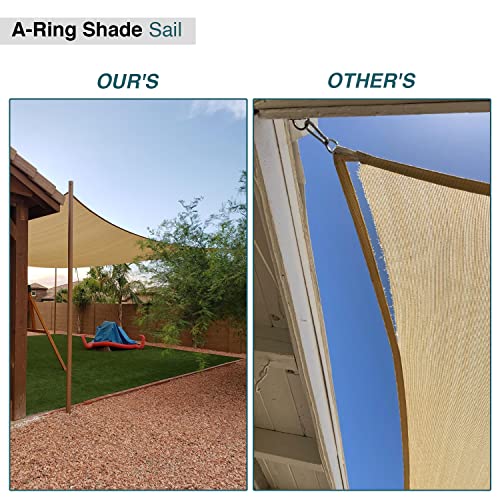 Ecoopts 24'X24' Sun Shade Sail With A Ring Steel Wire Rectangle Canopy Cover Uv Blockage For Outdoor Patio Pergola Backyard Garden (Blue) #TOP5