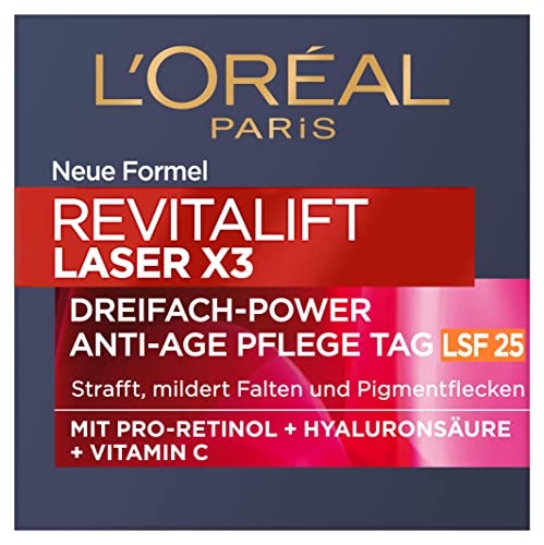 L'Oréal Paris Anti-Ageing Day Cream SPF 25 with Triple Power for Women: Reduces Wrinkles & Tightens the Skin