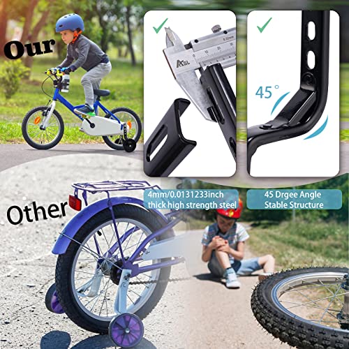 Rodas de treinamento de bicicleta para crianças ajustáveis com kit de suporte estabilizador de bicic