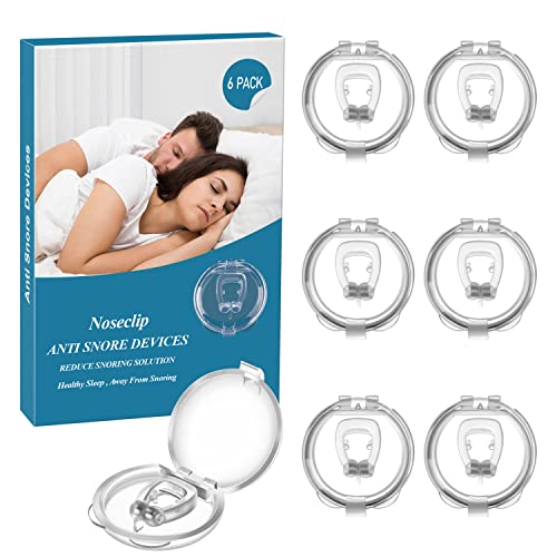 Anti Snoring Devices - Silicone Magnetic Anti Snoring Nose Clip, Snoring Solution - Comfortable and Effective to Stop Snoring 6 Pcs