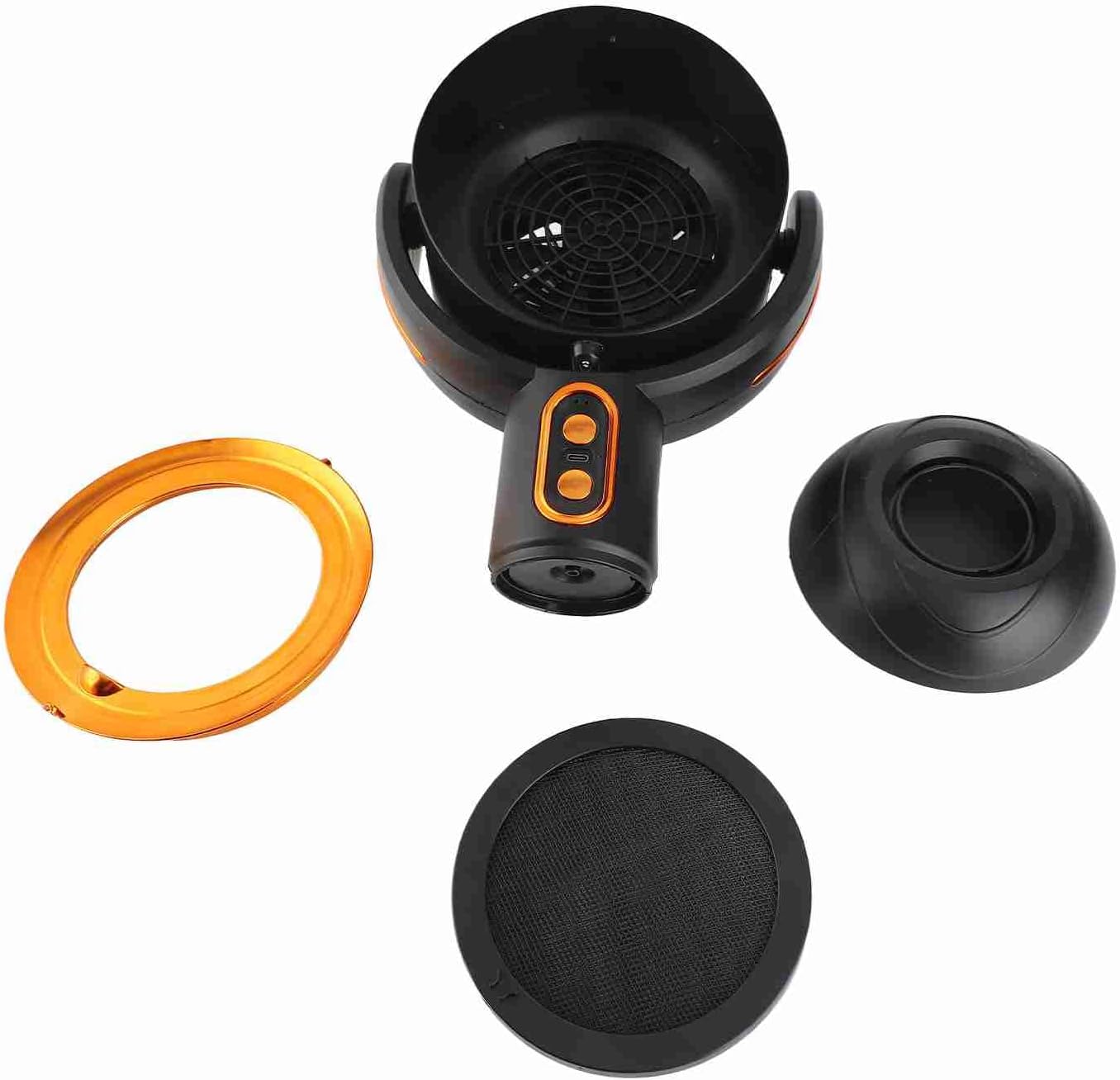 Portable Range Hood Kitchen Exhaust Fan Oil Cup 2 Speed Detachable USB Rechargeable Indoor BBQ Hot Pot Black Gold (Black Gold)