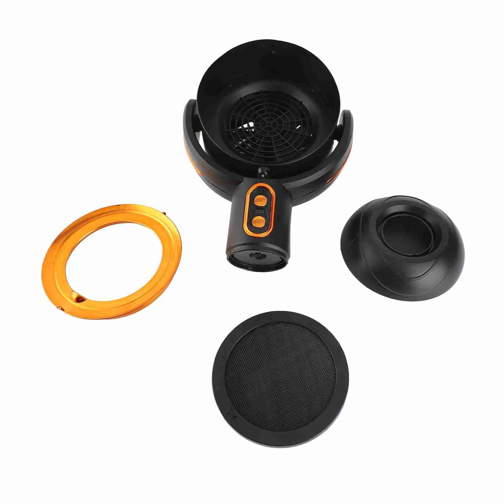 Aspiratore Portatile, Cappa Aspirante Portatile con Filtro Rimovibile a 2 velocità Agli Ioni Negativi, Aspiratore da con Tazza di Raccolta Olio per Barbecue Interno (Nero