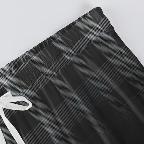 Mens Plaid Cotton Pajama Lounge Pants Knit with Side Pockets and Adjustable Drawstring Comfy Pajama Pants2